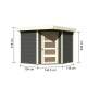 Casetta da giardino in legno massiccio grigio terra 5,95 m² Schwandorf 5 – WoodFeeling