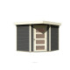 Casetta da giardino in legno massiccio grigio terra 5,95 m² Schwandorf 5 – WoodFeeling