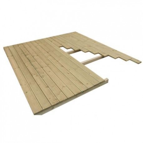 Pavimento della casetta da giardino in legno massello 3,6x3,6m trattato marrone - Gardy Shelter