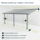 Pergola per terrazza in alluminio grigio 3x3,05m e PC 16mm Olympia - Canopia by Palram