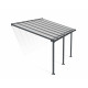 Pergola per terrazza in alluminio grigio 3x4,25m e PC 16mm Olympia - Canopia by Palram