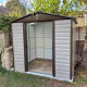Casetta da giardino in metallo beige e marrone 4,79m² + kit d'ancoraggio incluso - YARDMASTER
