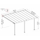 Pergola per terrazza Capri 3x5,46 - grigio - bronzo - Palram - Canopia