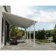 Pergola per terrazza in alluminio bianco 3x8,51m + PC 16mm Olympia - Canopia by Palram