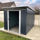 Casetta in lamiera 6,67m² Skylight antracite + set di montaggio X-METAL