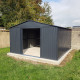 Casetta da giardino 13m² FIRST antracite + kit di ancoraggio X-METAL