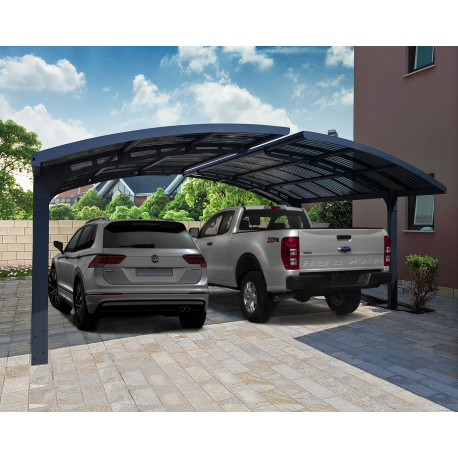 Doppia tettoia in alluminio e policarbonato Arizona Breeze - grigio - Palram - Canopia