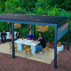 Pergola bioclimatica autoportante in alluminio antracite 3x6m Ombrea