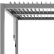 Pergola bioclimatica autoportante in alluminio grigio chiaro 4x3m - X-METAL