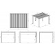 Pergola bioclimatica autoportante in alluminio grigio chiaro 4x3m - X-METAL