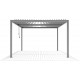 Pergola bioclimatica autoportante in alluminio grigio chiaro 4x4m - X-METAL