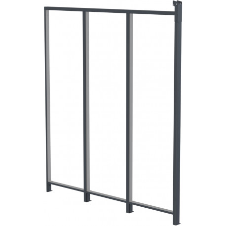 Pannello laterale in alluminio e PC trasparente per pergola per terrazzo antracite 2,5m X-METAL