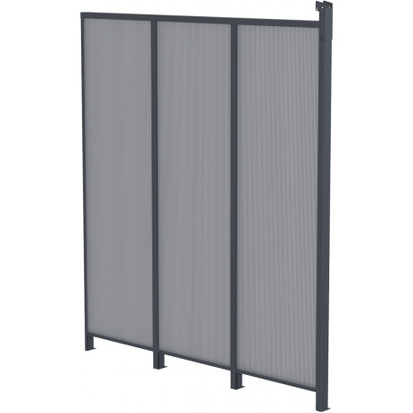 Pannello laterale in alluminio e PC 4mm per pergola per terrazzo antracite 2,5m X-METAL