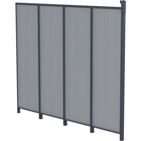 Pannello laterale in alluminio e PC 4mm per pergola per terrazzo antracite 3m X-METAL