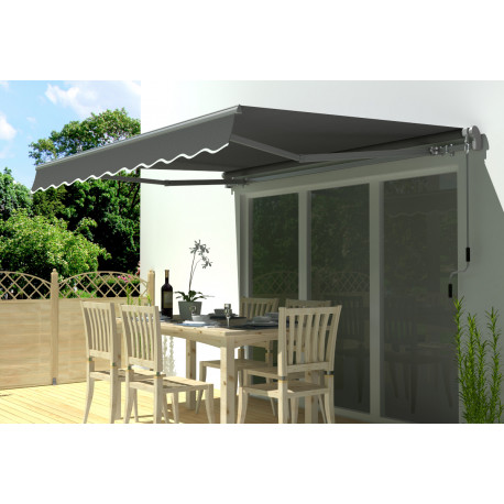Tenda da sole ad apertura manuale 295x200 cm EASY in tessuto poliestere grigio - X-METAL