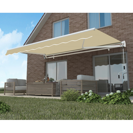 Tenda da sole ad apertura motorizzata 350x250 cm EASY in tessuto poliestere beige - X-METAL