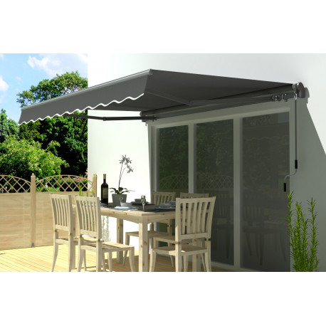 Tenda da sole ad apertura motorizzata 350x250 cm EASY in tessuto poliestere grigio - X-METAL