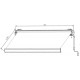 Tenda da sole ad apertura manuale 300x250cm LUXO tessuto poliestere grigio - X-METAL