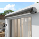 Tenda da sole ad apertura manuale 400x300cm LUXO tessuto poliestere grigio - X-METAL