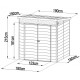 Casetta da giardino in resina 3,24m² beige monofalda skylight + pavimento - Jobu