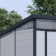 Casetta da giardino in resina 3,24m² grigio chiaro monofalda skylight + pavimento - Jobu