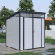 Casetta da giardino in resina 3,24m² grigio chiaro monofalda skylight + pavimento - Jobu