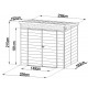 Casetta da giardino in resina 4,10m² antracite monofalda skylight + pavimento - Jobu