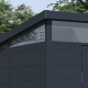 Casetta da giardino in resina 4,10m² antracite monofalda skylight + pavimento - Jobu
