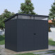Casetta da giardino in resina 4,10m² antracite monofalda skylight + pavimento - Jobu
