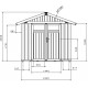 Casetta da giardino in PVC 4,9m² UTILITY bianco e grigio verde + kit di ancoraggio Grosfillex