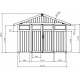 Casetta da giardino in PVC 7,53m² UTILITY bianco e grigio verde + kit di ancoraggio Grosfillex 