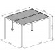 Pergola bioclimatica autoportante in alluminio grigio chiaro 4x3m - X-METAL