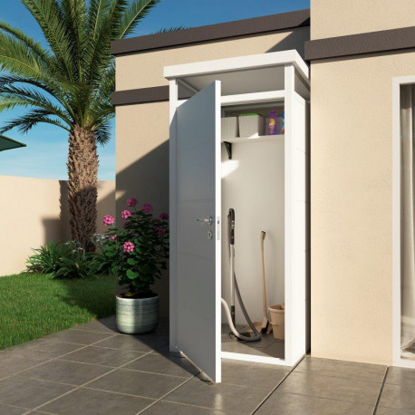 Casetta da giardino modulare coibentata 1x1m bianca - pavimento incluso - Everbox