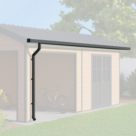Kit grondaie antracite - confezione pronta per l'installazione per casetta + terrazza 4,7 m PREMIUM Woodlife Garden
