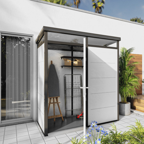 Casetta da giardino modulare coibentata profili neri 2x1m - pavimento incluso - Everbox