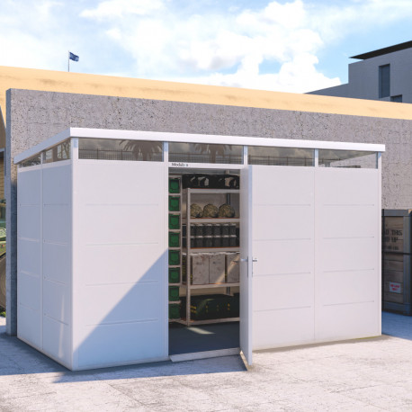 Casetta da giardino modulare coibentata 4x2m bianca - pavimento incluso - Everbox