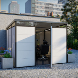Casetta da giardino modulare coibentata profili neri 3x3m - pavimento incluso - Everbox