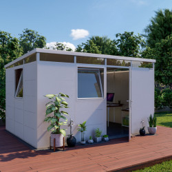 Casetta da giardino modulare coibentata 4x3m bianca - pavimento incluso - Everbox