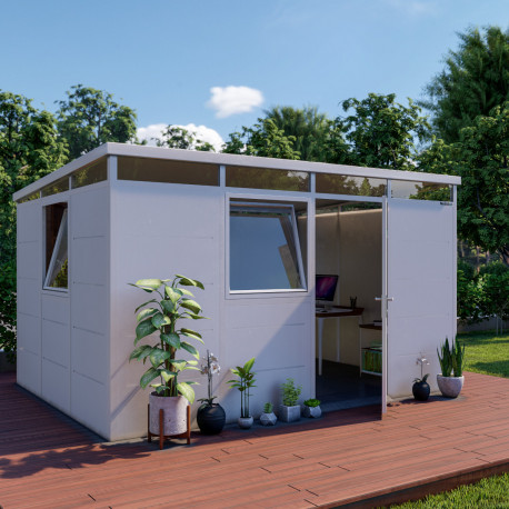 Casetta da giardino modulare coibentata 4x3m bianca - pavimento incluso - Everbox