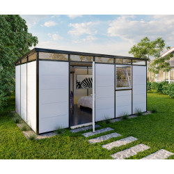 Casetta da giardino modulare coibentata profili neri 5x3m - pavimento incluso - Everbox