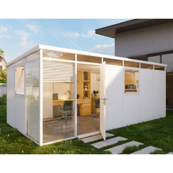 Casetta da giardino modulare coibentata 6x3m bianca - pavimento incluso - Everbox