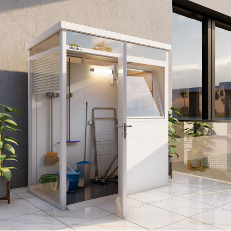 Casetta da giardino modulare coibentata 2x1m bianca - pavimento incluso - Everbox