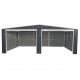 Doppio garage 637x513cm in acciaio zincato grigio antracite con porte avvolgibili - X-METAL