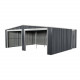 Doppio garage 637x513cm in acciaio zincato grigio antracite con porte avvolgibili - X-METAL