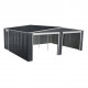 Doppio garage 637x513cm in acciaio zincato grigio antracite con porte avvolgibili - X-METAL