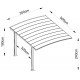 Tettoia per auto 2 pali 15m² in alluminio e policarbonato trasparente FALCON - X-METAL