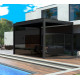 Tenda scorrevole laterale antracite 370 cm per pergola bioclimatica in alluminio X-METAL