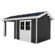 Casetta da giardino + terrazza in legno composito 28mm antracite 15m² PREMIUM - Woodlife Garden