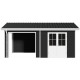Casetta da giardino + terrazza in legno composito 28mm antracite 15m² PREMIUM - Woodlife Garden