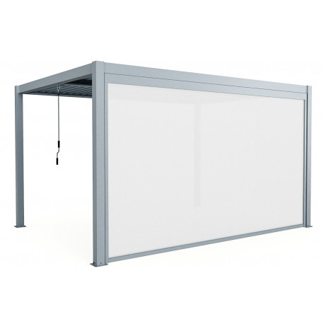 Tenda laterale scorrevole grigio chiaro 370 cm per pergola bioclimatica in alluminio X-METAL